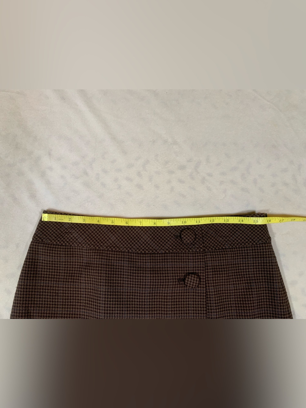 Loft Skirt Womens Size 6 Brown Houndstooth Lined Side Zip - Picture 5 of 6